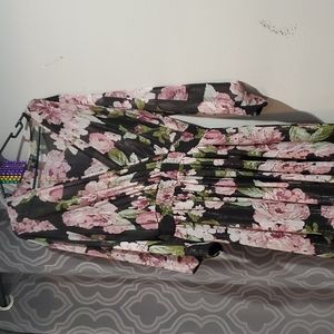 Black floral semi sheer dress